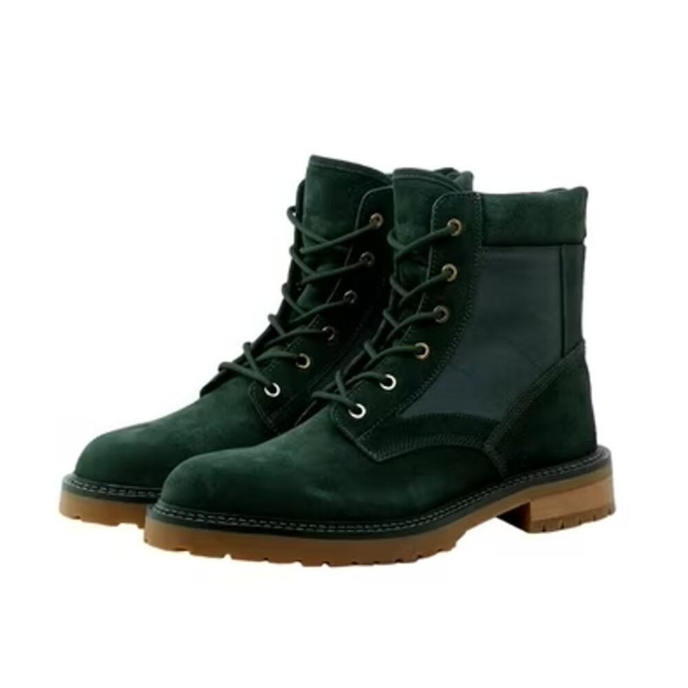 Saint Morta Mens Legion Ankle Combat Boots Size 10 EU 44 Green Gum Suede NIB